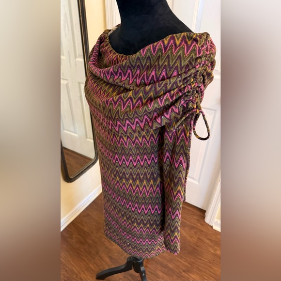 Patrizia Luca Milano Zigzag Knit Dress Size Large  Italian Stretch Dress - Picture 4 of 8